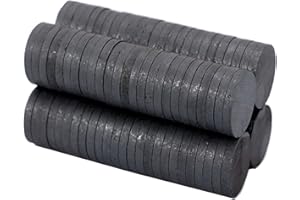 ENLACE Małe magnesy ferrytowe, 18 x 5 mm, mocne, okrągłe, 100 sztuk, bardzo silne magnesy okrągłe, mini magnesy na tablicę magnetyczną, czarne magnesy na tablicę suchościeralną, do lodówki, zdjęć DIY
