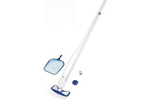 Bestway Flowclear™ Poolpflege Basis-Set, AquaClean, mit pumpenbetriebenem Poolsauger & Kescher, Weiß