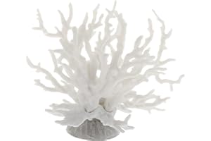 VOCOSTE Décoration de récif de corail, mini corail artificiel pour décoration d'aquarium, blanc, 16,5 x 14,8 cm