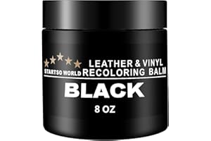 STARTSO WORLD Kit de Rénovation pour Cuir 200ml, Ensemble de Restauration Noir pour Meubles, Canapés, Sièges d'Auto - Teinture et Peinture pour Cuir Éraflé et Décoloré