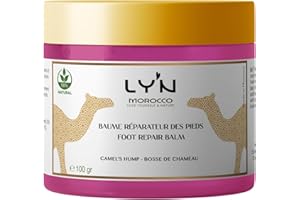 LY'N MOROCCO Baume Réparateur Pieds et Mains 100g – Bosse de Chameau & Aker Fassi – Hydratant Intense Peaux Sèches, Talons Fendillés, Mains Abîmées – Cosmétique Naturel