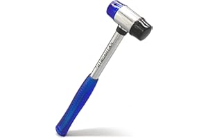 KAIHAOWIN Maillet en Caoutchouc 25 mm, Petit Marteau à Double Tête en Caoutchouc avec Poignée Antidérapante, Maillet Doux pour le Bois, le Plastique, le Cuir, la Modélisation et l'Artisanat de Bijoux