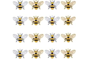 Julie Wang 16pcs Enamel Alloy Honey Bee Charms for Bracelets Earrings Necklaces Pendants Keyrings Keychains Jewellery Making Accessories 26x17mm