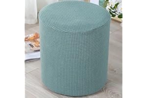 HOOWARM Funda Otomana Redonda de Tejido Jacquard, Funda de Reposapiés de Sofá, Funda para Taburete Elástica Extraíble Lavable Protector de Puff con Parte Inferior Elástica (Color : K, Size : 40X40CM)