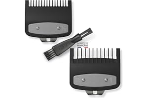 BLAUBODY Sabots tondeuse pour Dégradé (1.5 + 3mm + Brosse) Lot de 2 Sabots compatible avec les tondeuses Wahl ✯GARANTIE A VIE✯ Peigne tondeuse Sabots pour tondeuses - Pièce detachees Accessoire Coiffeur Homme