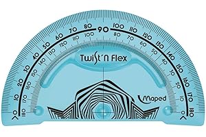 HELIX Maped - Reglas Escolares - Twist'n Flex Decor - Transportador de Ángulos 180° - Material Flexible e Irrompible - Diseño Colorido y Lúdico - Presentación en Bolsa Colgable