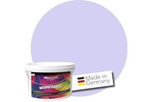 WALLCOVER hochwertige Wandfarbe für Innen | Lila Pastell | 1L für 8m² | Hochdeckende Innenfarbe (Klasse 1) in Lavendel Matt | Profi Qualität aus Deutschland