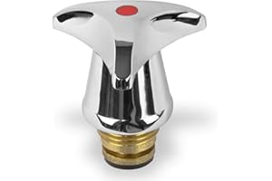 STABILO SANITAER Stabilo-Sanitaer Hahnoberteil 1/2 Zoll rot Ventiloberteil Ventileinsatz Oberteil Messing Warmwasser mit Sterngriff Ersatzteil Armatur Wasserhahn