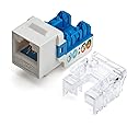 trueCABLE Cat6A 90 Degree Punch-Down Keystone Jack, Unshielded (UTP), UL Listed, ETL Verified, ANSI/TIA Certified, Modular RJ45 Female, White, 12 Pack