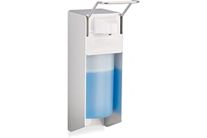 Relaxdays Distributeur de Savon Mural 500 ML, Lot de 2, Porte-Savon Rechargeable, Produit désinfectant, Blanc