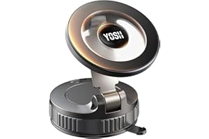 YOSH Vacuum Magnetic Phone Holder for Cars, [N55 Magnets & Nano Gel+TPU Suction] for Magsafe Car Mount Dashboard Windscreen, 360° Rotatable & Foldable for iPhone 17 16 15 14 13 Samsung Pixel