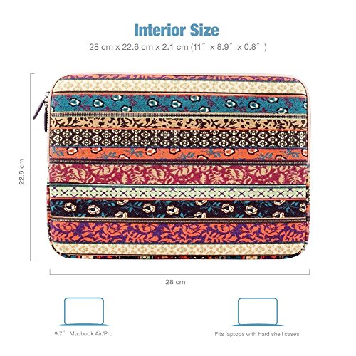 Plemo Schutzhülle, Hülle Sleeve Tasche aus Canvas für das neue IPad, iPad Air / 4 / 3 / 2, Bohème Stil - 4