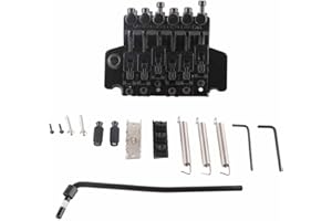 WALFRONT Chitarra Elettrica Tremolo Bridge System Ponte Vibrato in Metallo per Sostituzione Floyd Rose (Nero)
