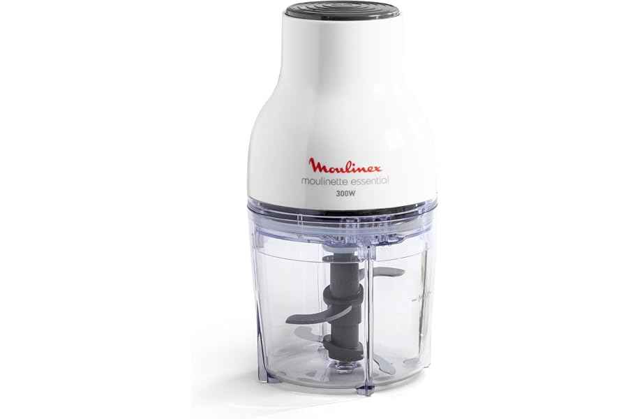 Moulinex DJ5201 Moulinette Essential 4 Blades Sharpened, Mince, Mix and Chopper, Chopper, Container Capacity 400 ml, 300 W, White