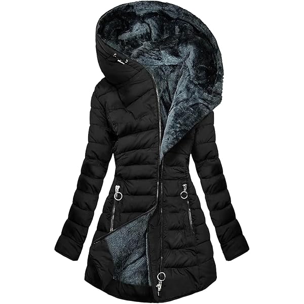 Manteau D'hiver Long Pour Femme - Parka Polaire Chaude En Peluche, Avec Fermeture à Glissière - Chic, élégant, Chaud Pour Mi-saison Et Hiver