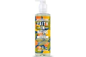 Faith In Nature, Savon Mains Naturel Pamplemousse & Orange Faith In Nature, Tonifiant, Vegan & Cruelty Free, Sans Parabènes & SLES, 400ml