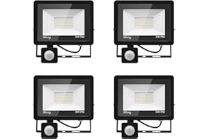 JEFEDANA 4*led strahler mit bewegungsmelder außen 30W,3000LM LED Strahler Außen mit Bewegungsmelder IP66 Scheinwerferled aussenstrahler bewegungsmelder Kaltes Weiß 6000K Außenstrahler LED Fluter Flutlicht