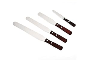 BrilliantDay Set Spatola Cucina, 4 Pezzi Spatole per Pasticceria in Acciaio Inox Spalma Crema con Manico Antiscivolo,Set Spatole Cuoco Dolci Spatola Cucina per Dolci Spatole Decorazione Torte