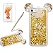 Produktbild Girlyard Hülle für iPhone 6S Plus Glitzer Flüssig, 3D Kreative Transparent Silikon Schutzhülle Weiche TPU Strass Diamant Cute Maus Ohren Bling Backcover für iPhone 6 Plus Schwimmend Treibsand Liebe Herz Design HandyHülle Flexibel Rubber Etui für iPhone 6 Plus/ iPhone 6S Plus 5.5 Zoll Golden