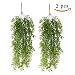 Produktbild HUAESIN 2 Pcs reben künstlich kunstpflanzen hängend hängepflanzen künstliche grünpflanze plastikpflanzen künstliche pflanzen für draussen balkon topf Hochzeit garten deko