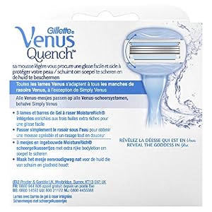 Quench – Gillette Venus Razor Blades – Pack of 4 - Image 2