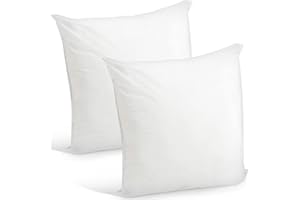 ECO-LUX ESSENTIALS Eco-Lux wkładki do poduszek wewnętrznych, dodatkowe wypełnienie, najwyższej jakości, pustych włókien 45 x 45 cm, kwadratowe wypełnienie, dekoracyjne wypełnienie, na sofę i łóżka - wyprodukowano w Wielkiej Brytanii (2 sztuki)