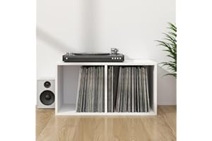prissent Contenitore per Vinili Bianco 71x34x36 cm in Legno Multistrato Mobili Soggiorno Armadietto Salvaspazio Porta Dischi Vinile Porta CD da Tavolo Mobile Basso Mobile Porta CD Scaffale Porta CD