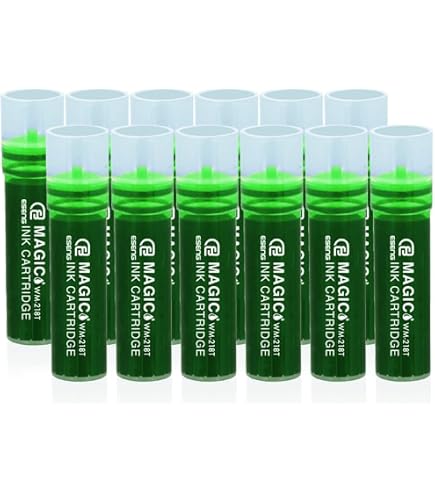 ESENG Cartuccia Inchiostro Per Pennarelli Lavagna Bianca Magic WM-218T – 2x6 Verde, Ricarica