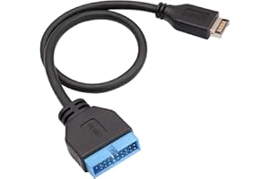 zdyCGTime USB 3.1 Front Panel Header to USB 3.0 20Pin Header Motherboard Extension Cable Adapter,Compatible with ASUS/STRIX Z270I/Z270G,etc.(30cm/Black)