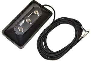 HQRP Interruptor de pie de amplificador de guitarra de 3 botones compatible con DigiTech FS3X de repuesto Jamman Solo XT, RP360, Trio, Whammy DT, enchufe de ángulo recto de 1/4 pulgadas, cable de 4,3