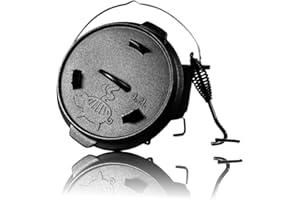 ‎GRILLSCHWEINE Grillschweine Dutch Oven 4.5QT (4,2 L ohne Füße) - BBQ Schmorofen - Gusseisen Feuertopf