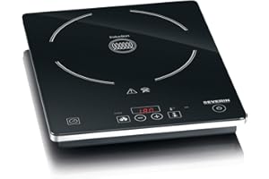 SEVERIN KP 1071, Piastra a induzione, Potenza 2000 W, Diametro 21 cm, 10 livelli di temperatura, Display di temperatura, Timer, Spegnimento automatico in caso di pericolo, risparmio energetico