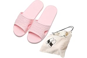 Anmerl Reise Hausschuhe für Frauen und Männer, Tragbare Faltbare Hausschuhe mit Aufbewahrungstasche, Weiche Bequeme Rutschfeste Schnell Trocknende Haus Bad Dusche Schuhe Schwimmen Strand Sandalen