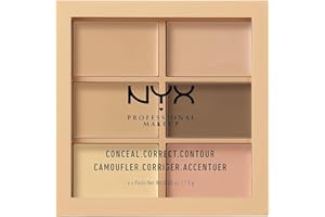 ‎NYX PROFESSIONAL MAKEUP NYX Professional Makeup Conceal, Correct, Contour Palette, Sechs Farbtöne, Cremige Textur, Untertöne, Farbton: Light