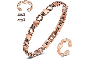 ‎CIGMAG Cigmag Lymphdrainage-Kupfer-Armband für Frauen, ultrastarker Magnet, 99% reines Kupfer, mit verstellbarem Werkzeug und Geschenkbox (Liebe)