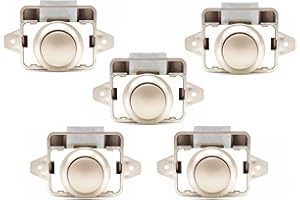 Hotiko 5pcs Push Button Cabinet Latch Lock for RV Motorhome Camper Caravan Yachts (Zinc Alloy & ABS)-Champagne Gold
