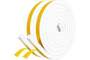 fowong Draught Excluder for Doors, 2 Rolls 12mm(W) x 10mm(T) x 2M(L) Door Insulation Strip, Window Seal Strip for Gap Sealing, Door Soundproofing, Shockproof, Furniture Protective, Total 4M Long