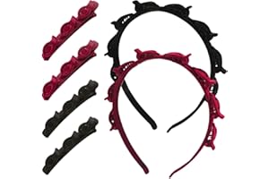 LYITZW Juego de 6 diademas con pinzas para el pelo, 2 diademas con pinzas y 4 pinzas para el pelo, horquillas para el pelo, accesorios para el pelo para mujeres y niñas