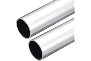 sourcing map 6063 Aluminio Redondo Tubo, 32 mm de Diámetro Exterior, 29 mm de Diámetro Interior, 300 mm de Longitud, para Proyectos de Bricolaje Industriales (2 Piezas)