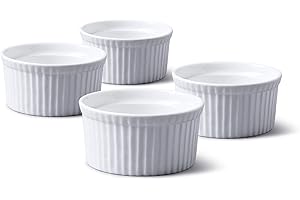 WM Bartleet & Sons 1750 TSET40 - Set di 4 pirottini tradizionali in porcellana, diametro 9 cm, colore: bianco