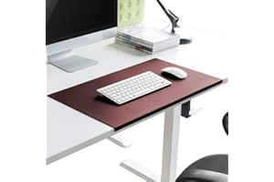HANHAN Sous-main de bureau pour gamer/écriture avec rebord de protection en cuir imperméable de qualité supérieure - Grand organiseur de bureau pour clavier, ordinateur portable, tapis de souris