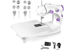 Kuckee Sewing Machine, Portable Machine with Accessories, Mini Extension Table, Suitable for Beginners, Best Gift Kids and Women, Space Saver, DIY