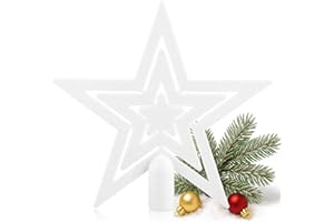 ‎COM-FOUR com-four® Weihnachtsbaumspitze Glitzer-Stern - Stern-Spitze für Weihnachtsbaum - Christbaumspitze für Jede Baumspitze - Weihnachtsstern bruchsicher