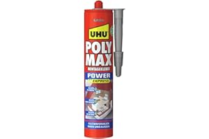 UHU POLY MAX POWER Pegamento de montaje, gris, cartucho de 425 g