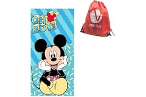 VARIOUS Toalla de Playa Inantil para Niños Baño y Playa Diseño de Mickey Mouse con Licencia Oficial Disney