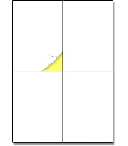 800 Etichette Bianche Adesive Stampabili 105x148 Su Foglio A4 Per Stampanti Laser Inkjet Fotocopiatrici