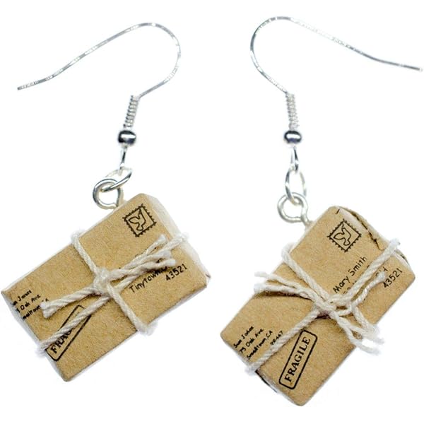 Miniblings Päckchen Ohrringe - Goldene Geschenk Ohrhänger Handmade In Berlin