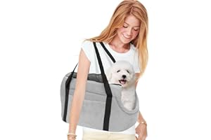PETCUTE Trasportino Cane e Gatti Borsa per Cane Borsa da Trasporto per Cani traspirante Borsa da Viaggio per Animali Domestici