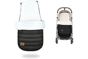EAQ Cosytoes Footmuff Baby footmuff Fleece Lined Cosytoes Warm Washable Universal Pushchair Footmuff Longer (Black)