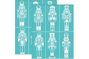 OLYCRAFT 2 Stück 22x28cm Nussknacker Thema Selbstklebende Siebdruck Schablone Weihnachts Nussknacker Siebdruck Schablone Wiederverwendbare Netz Schablonen Transfer Für DIY T-Shirt Stoffmalerei